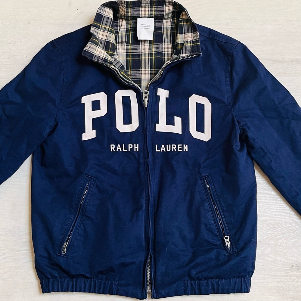 Ralph Lauren Kids Reversible Blue Jacket with Polo Logo